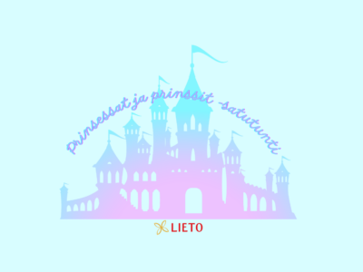 Kuvassa on linna ja teksti, jossa lukee: Prinsessat ja prinssit-satutunti.